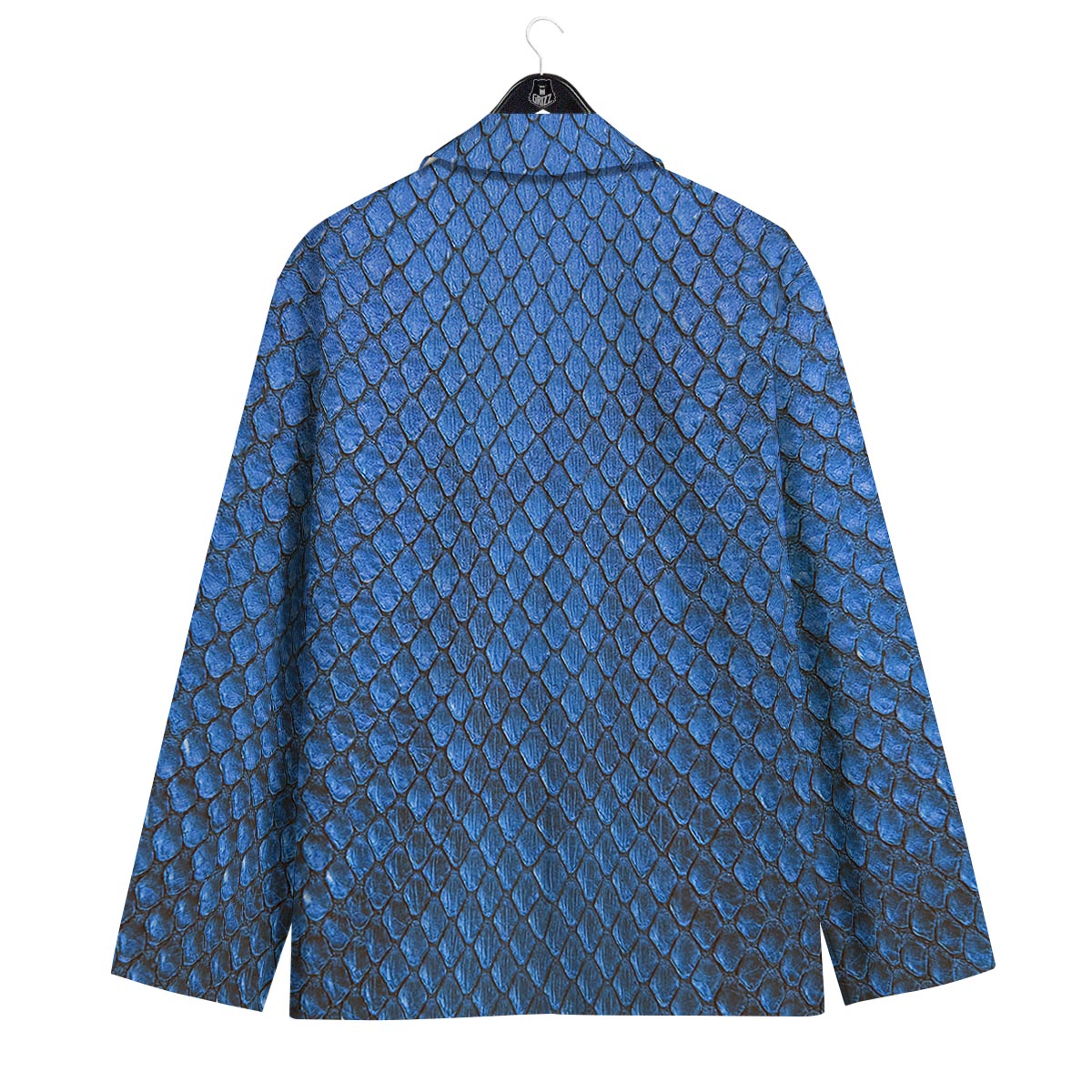 Snakeskin Steel Blue Print Men's Sport Coat-grizzshop