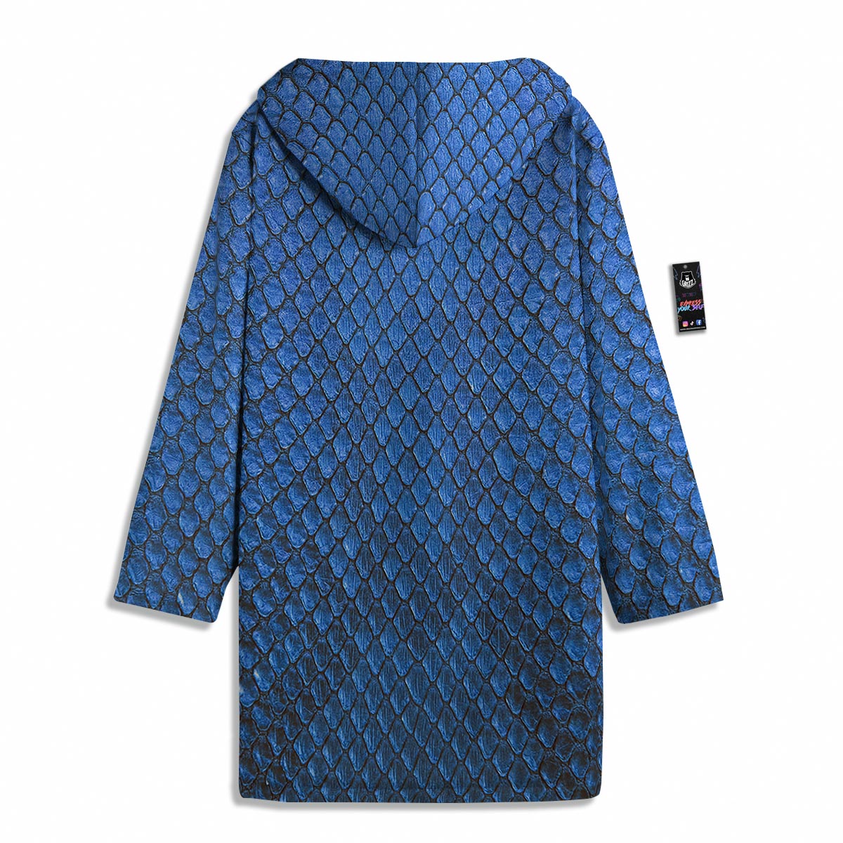 Snakeskin Steel Blue Print Men's Windbreaker Jacket-grizzshop