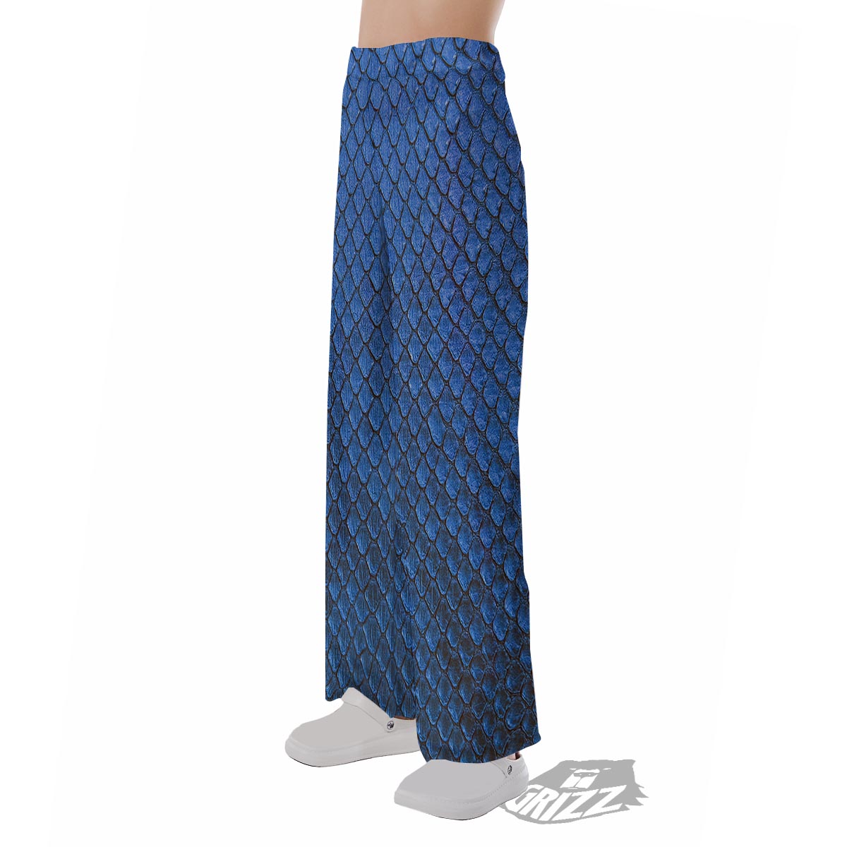 Snakeskin Steel Blue Print Pajama Pants-grizzshop