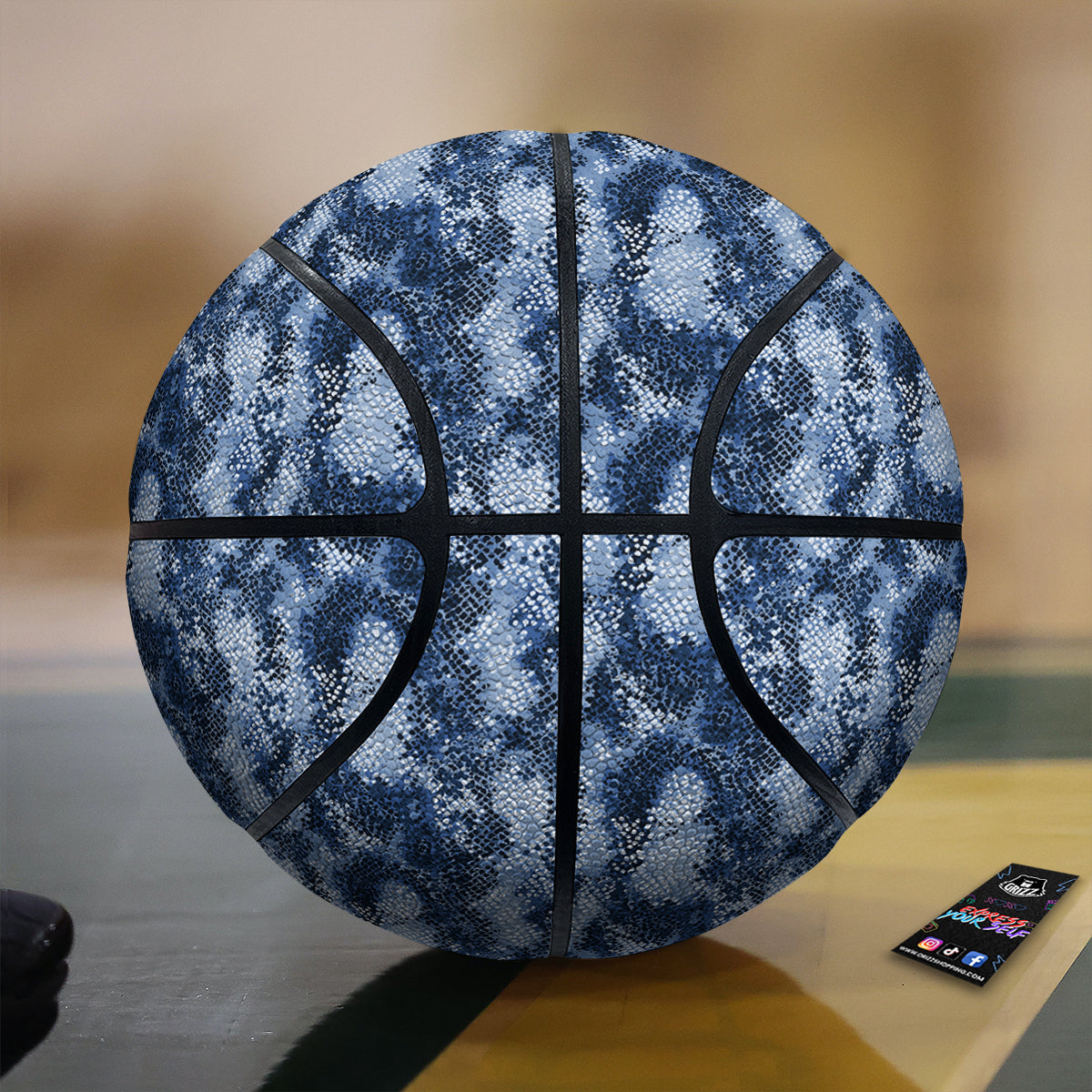 Snakeskin Watercolor Print Pattern Basketball