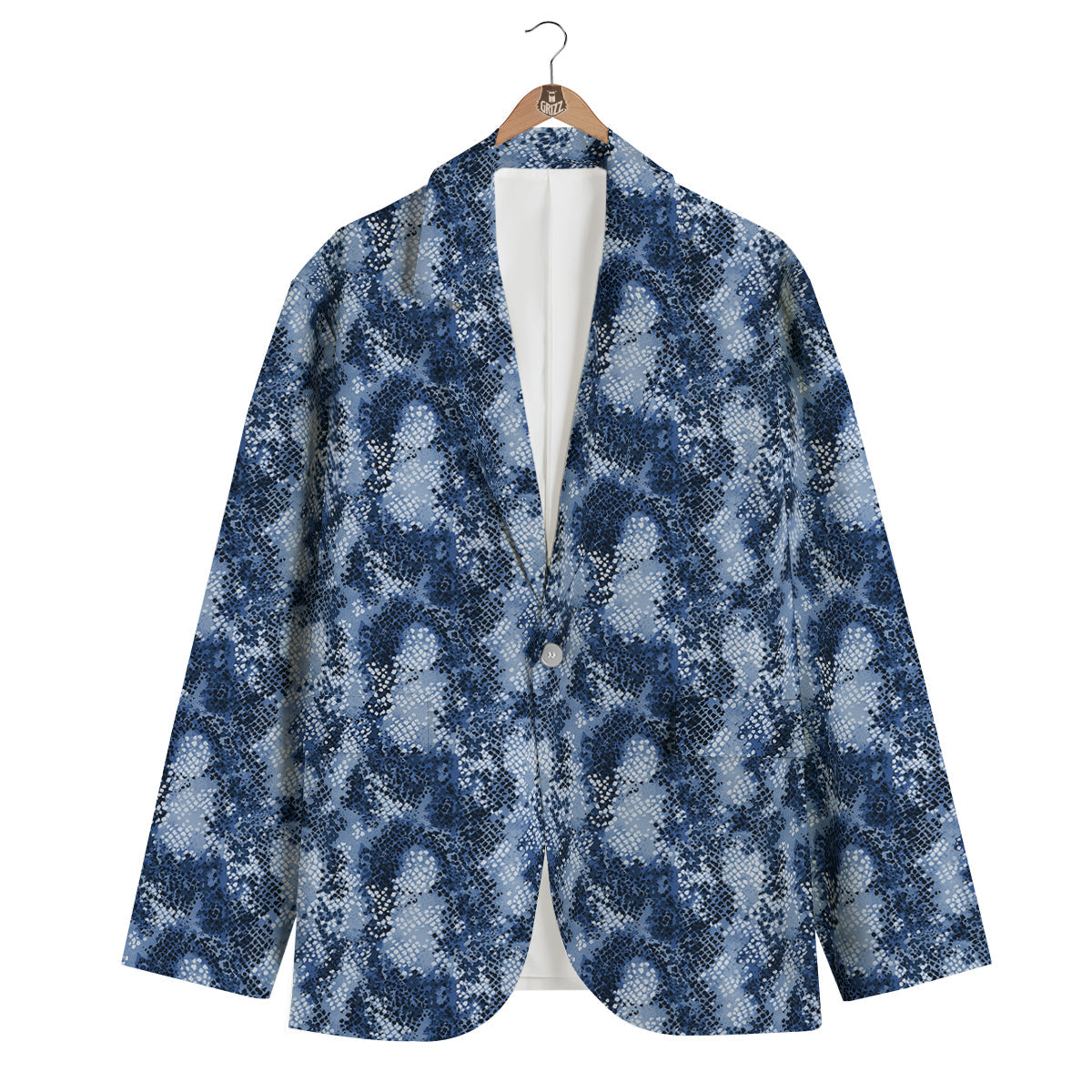 Snakeskin Watercolor Print Pattern Men's Blazer-grizzshop