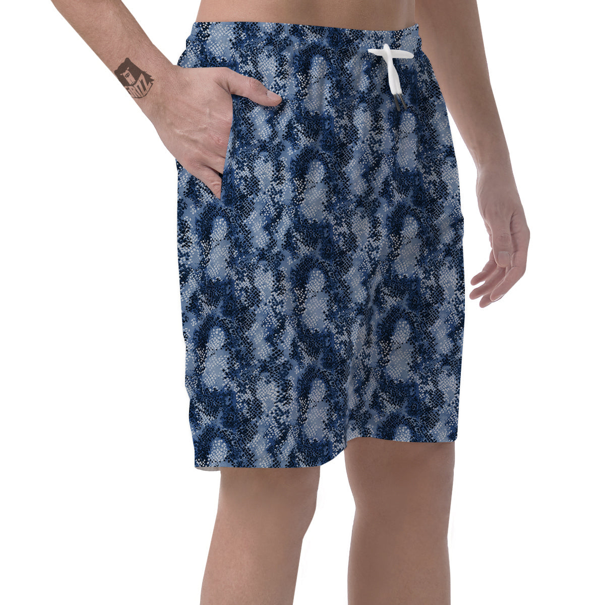 Snakeskin Watercolor Print Pattern Men's Shorts-grizzshop