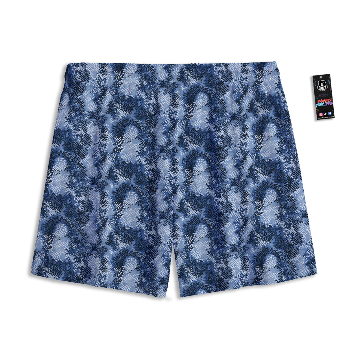 Snakeskin Watercolor Print Pattern Mesh Shorts