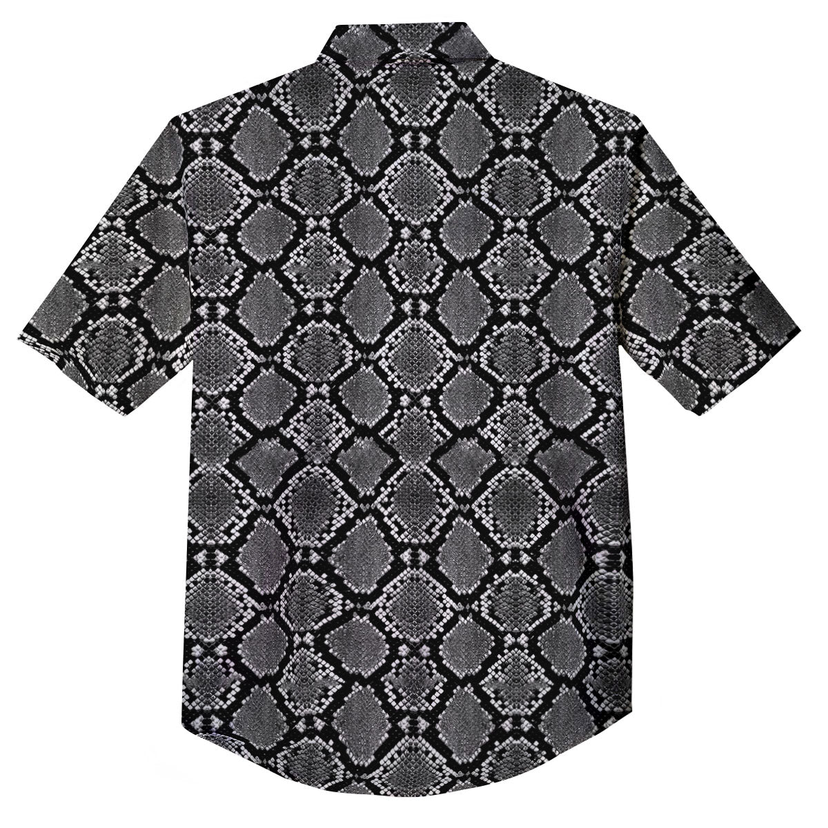 Snakeskin White And Black Print Button Up Shirt-grizzshop