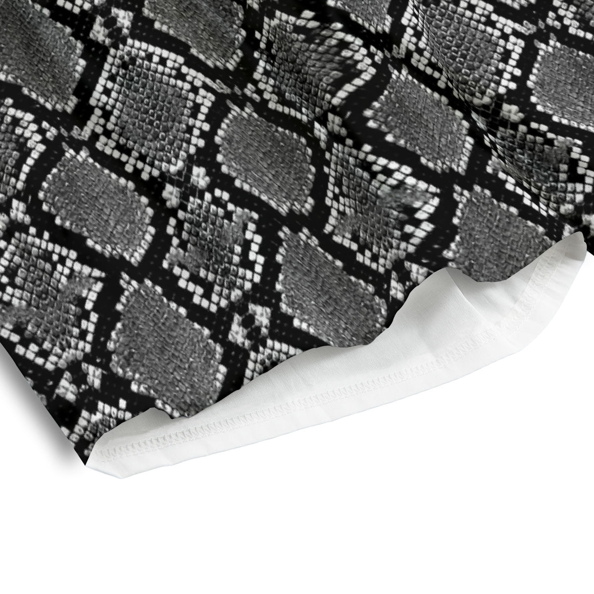 Snakeskin White And Black Print Men's Athletic Shorts