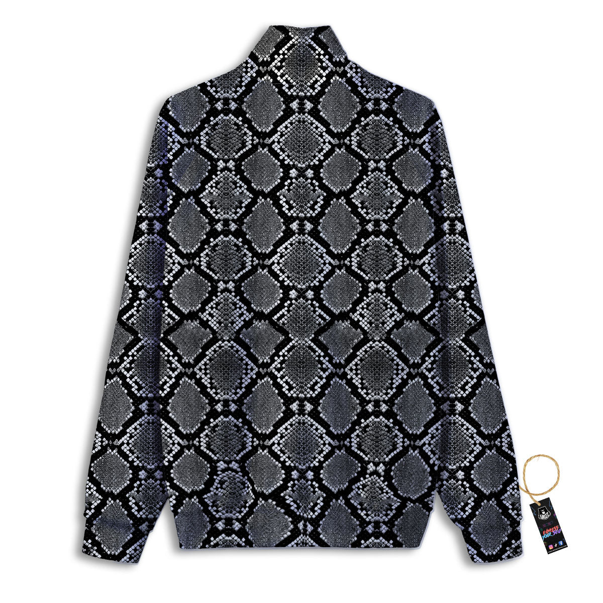 Snakeskin White And Black Print Track Jacket-grizzshop