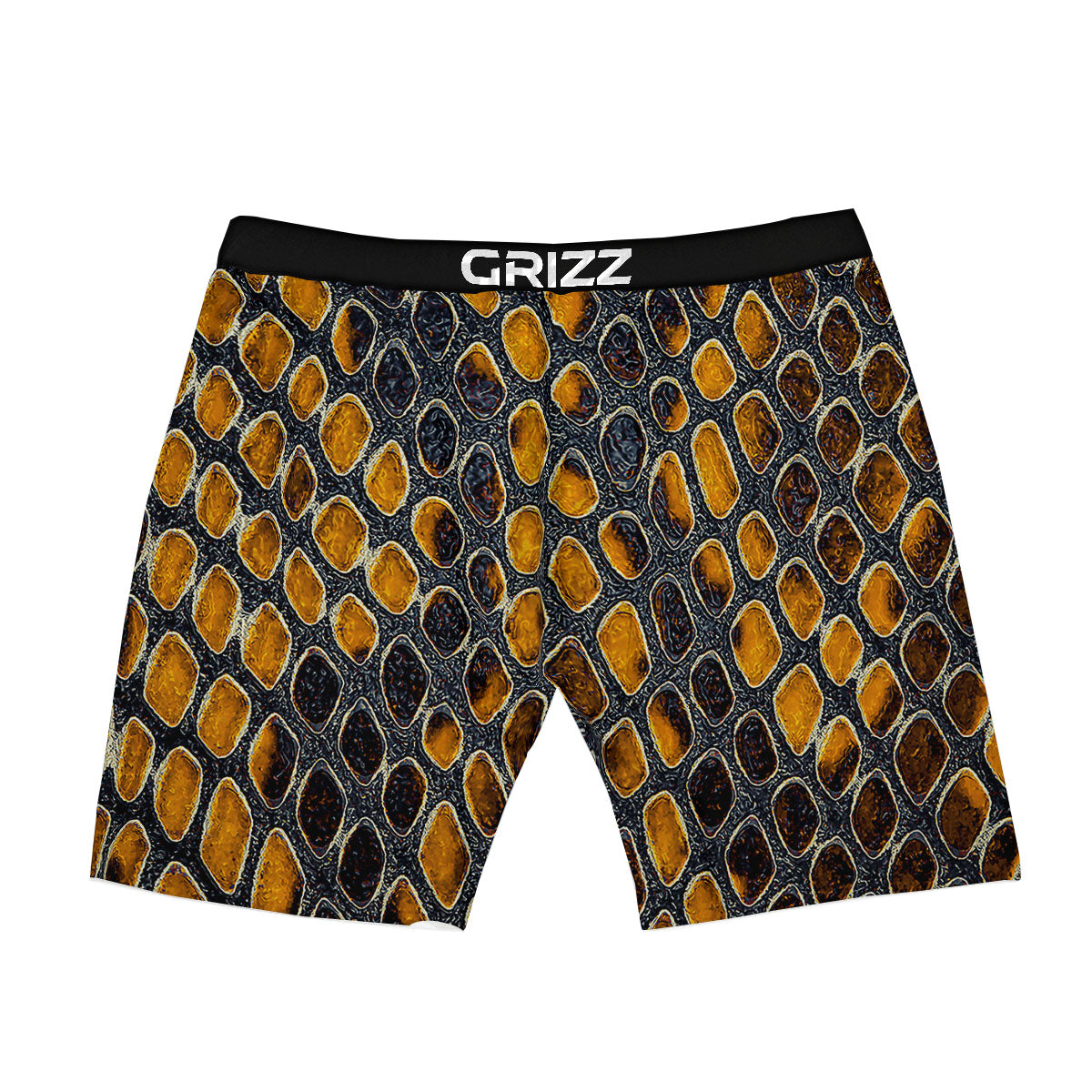 Snakeskin Yellow And Black Print Boxer Briefs-grizzshop
