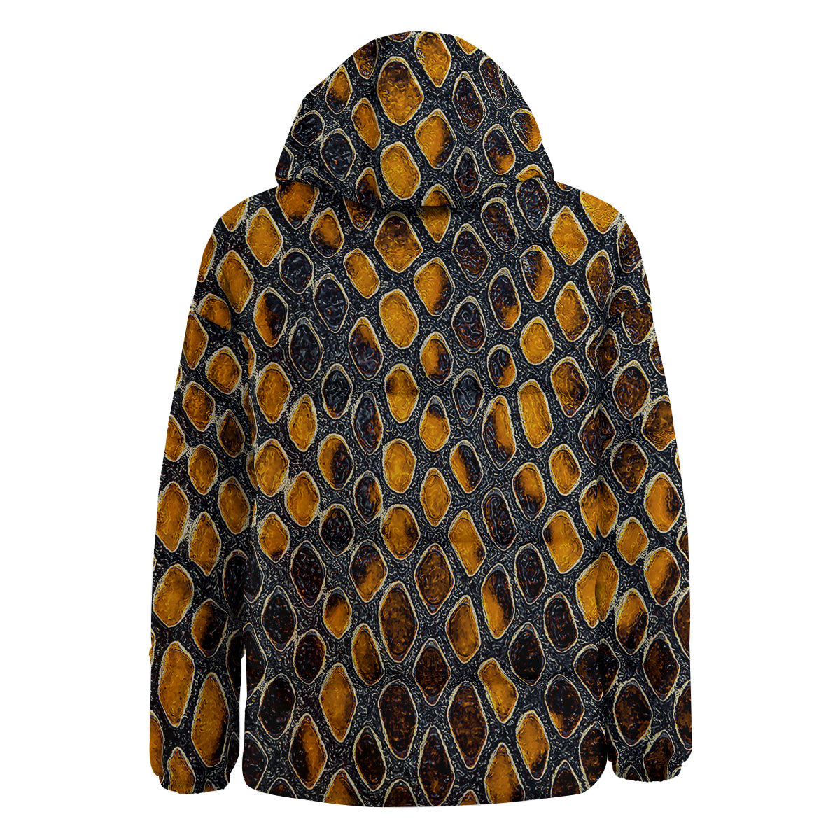 Snakeskin Yellow And Black Print Down Jacket-grizzshop