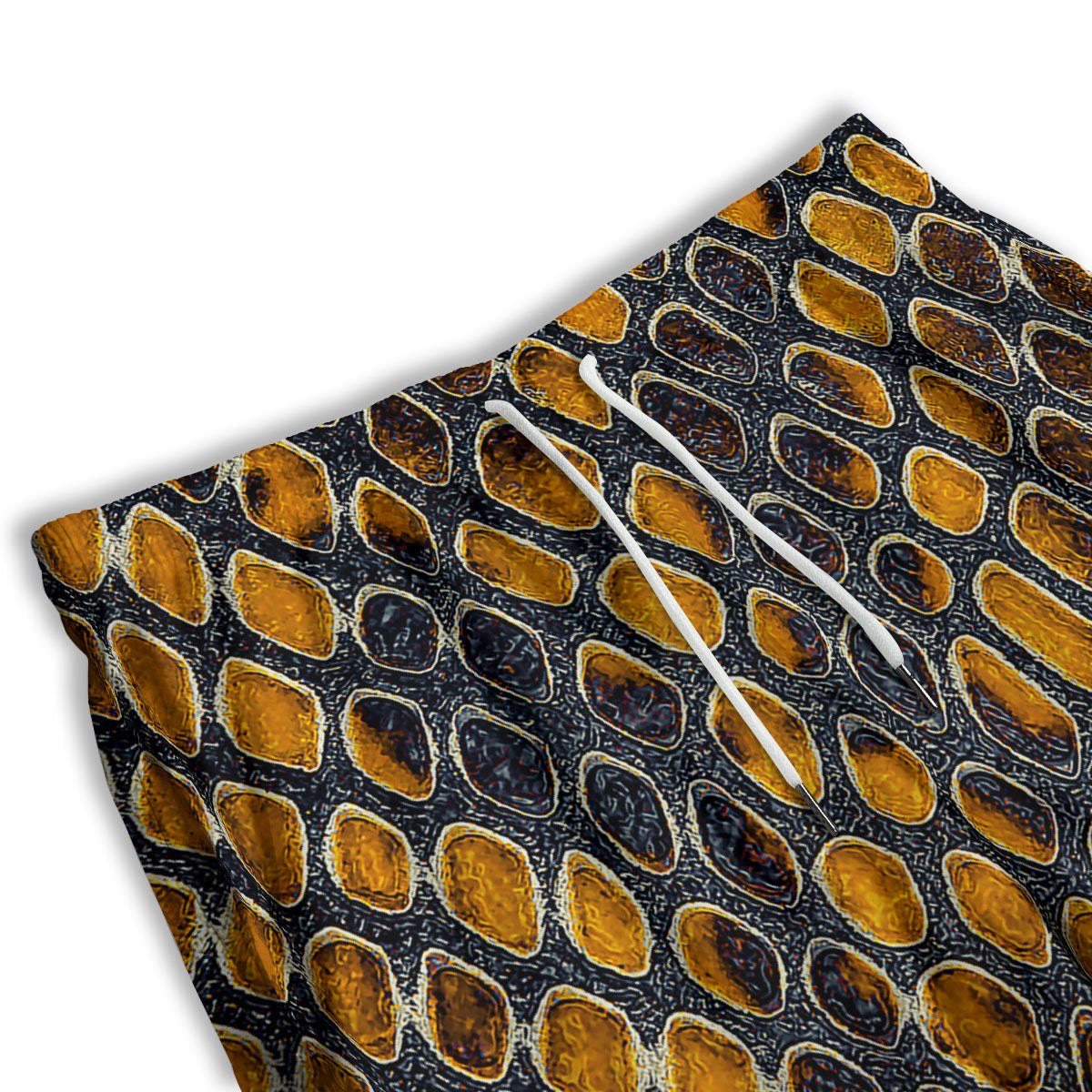 Snakeskin Yellow And Black Print Men's Athletic Shorts