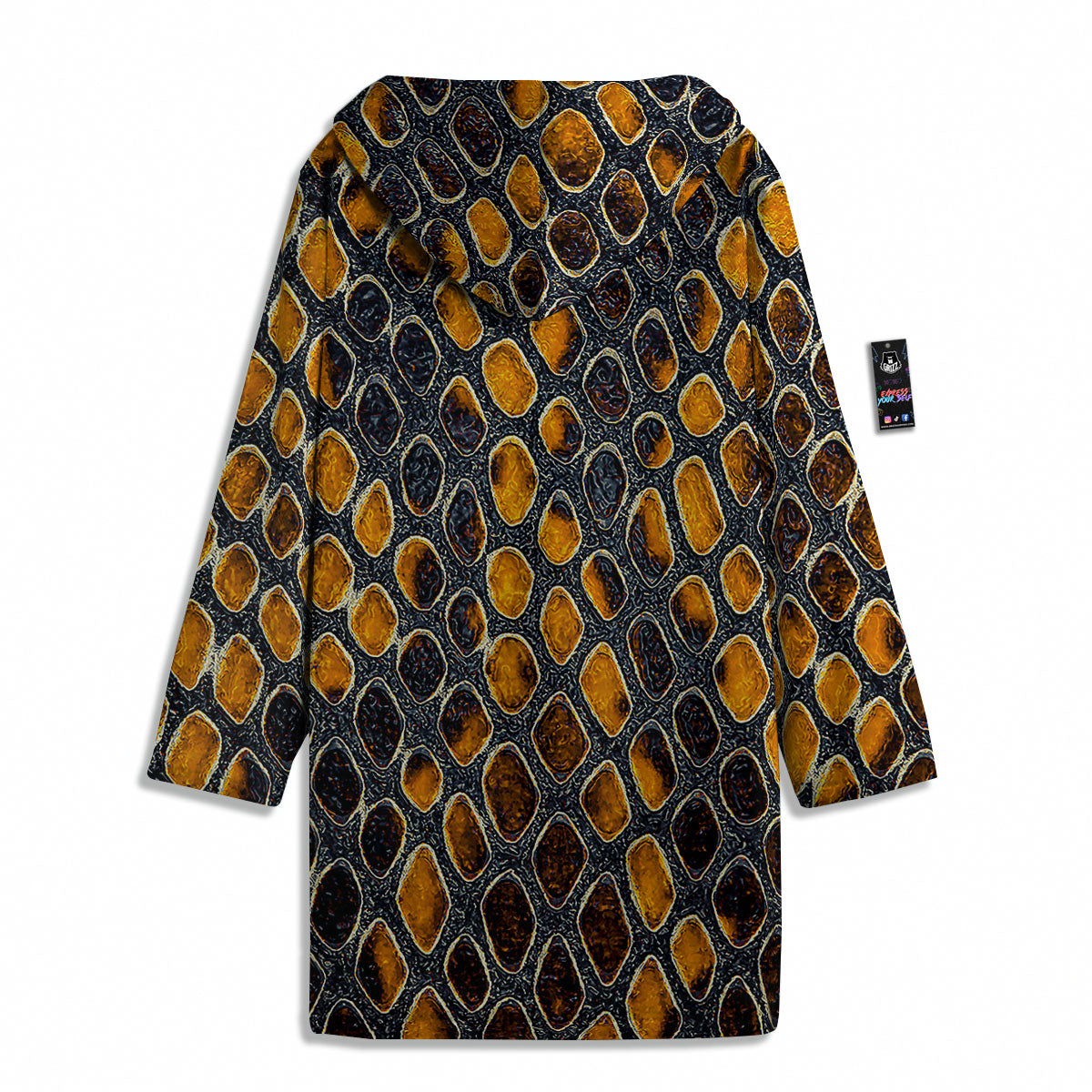 Snakeskin Yellow And Black Print Men's Windbreaker Jacket-grizzshop