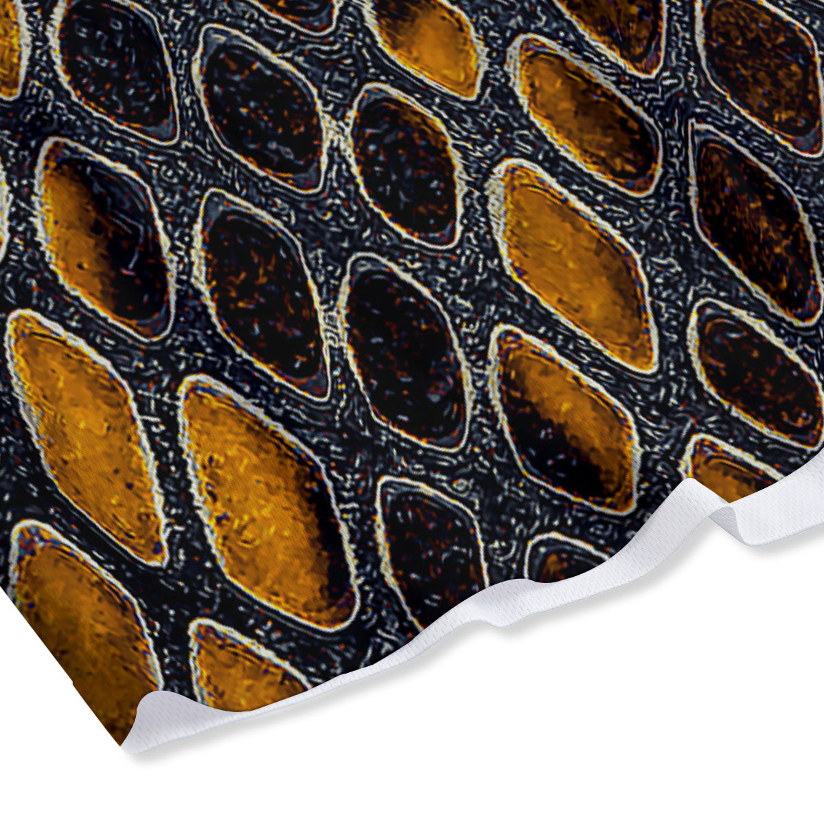 Snakeskin Yellow And Black Print Mesh Shorts