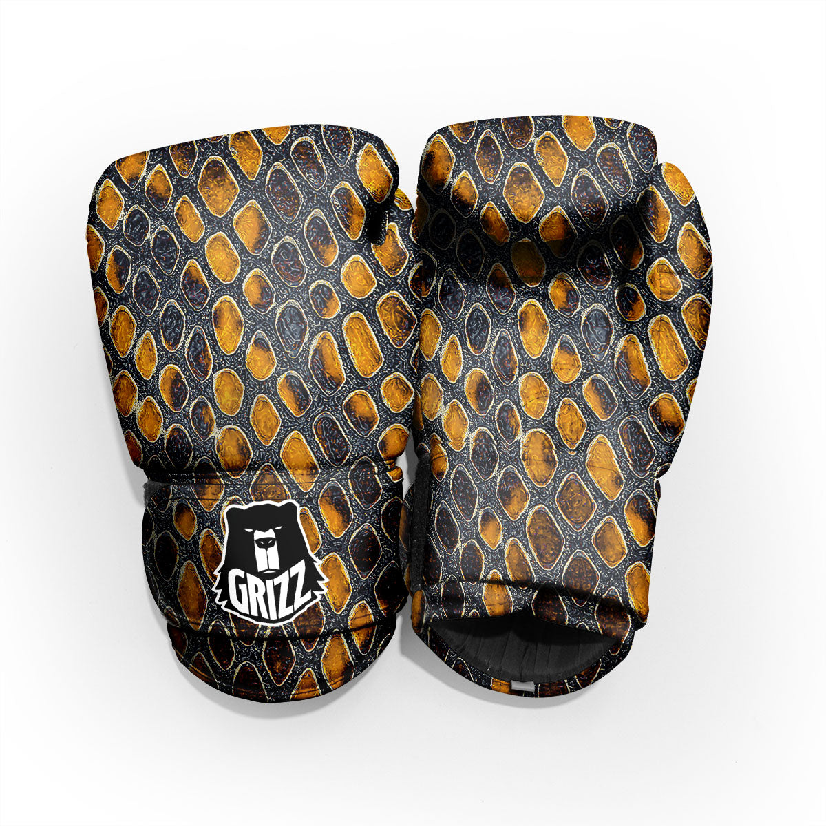 Snakeskin Yellow And Black Print Pro Boxing Glove
