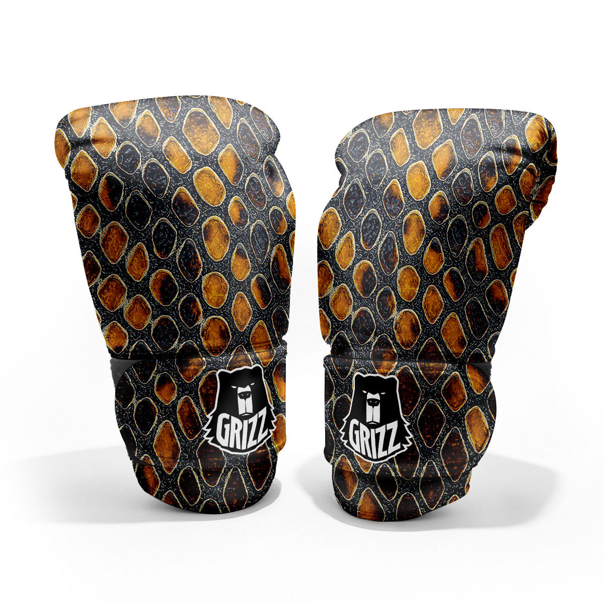 Snakeskin Yellow And Black Print Pro Boxing Glove
