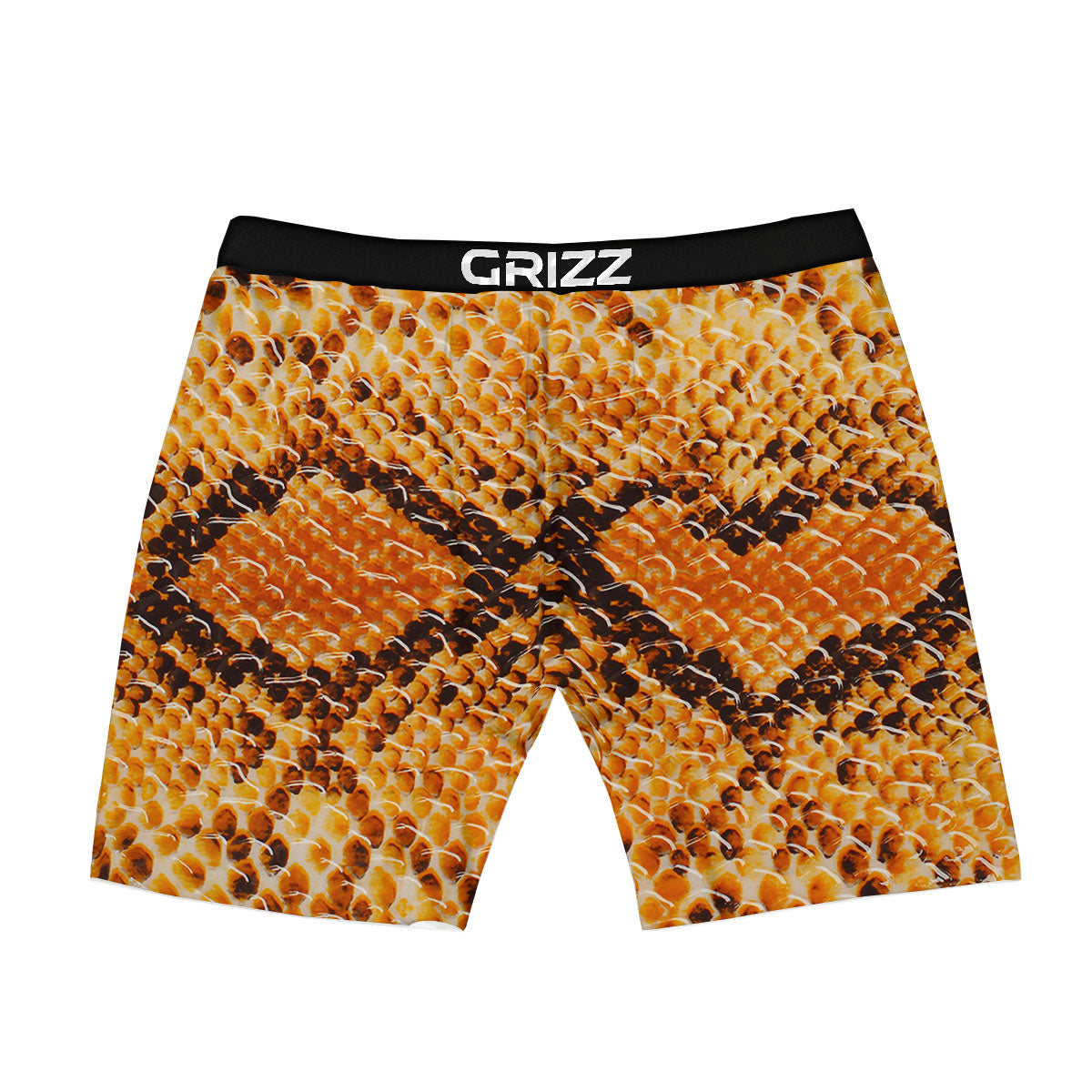 Snakeskin Yellow And Brown Print Boxer Briefs-grizzshop