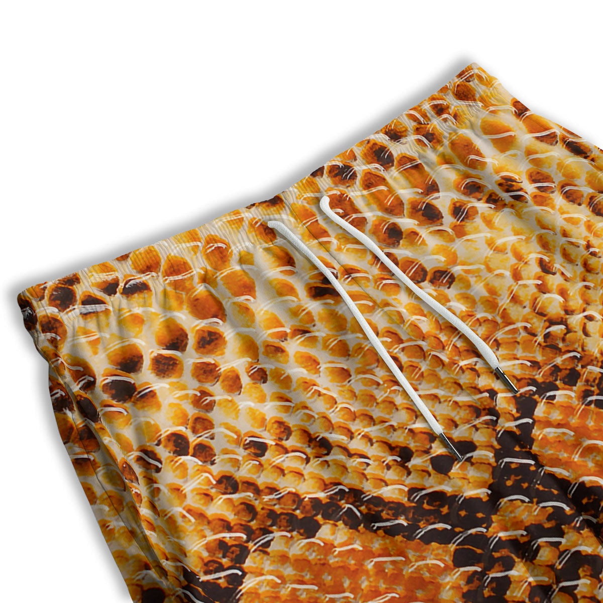 Snakeskin Yellow And Brown Print Men's Athletic Shorts