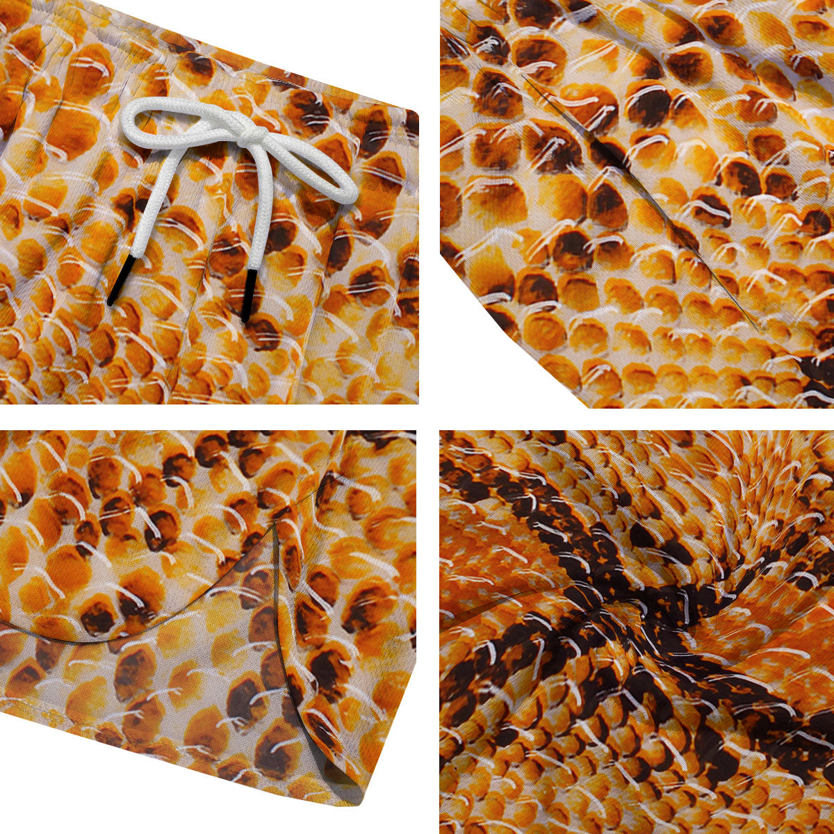 Snakeskin Yellow And Brown Print Men's Running Shorts-grizzshop