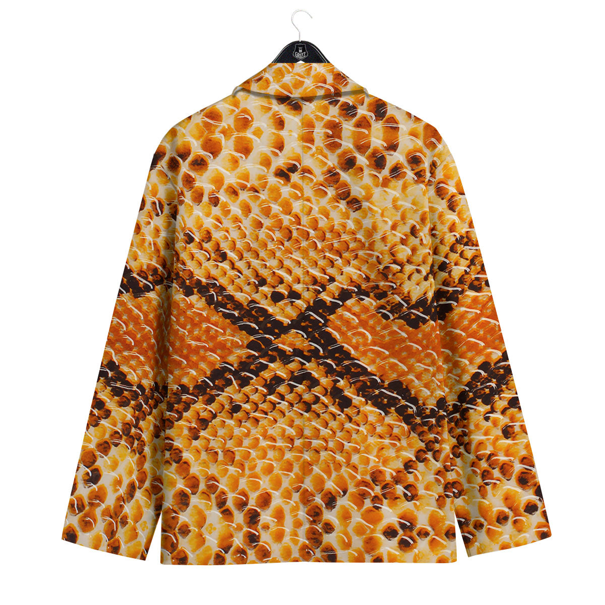 Snakeskin Yellow And Brown Print Men's Sport Coat-grizzshop