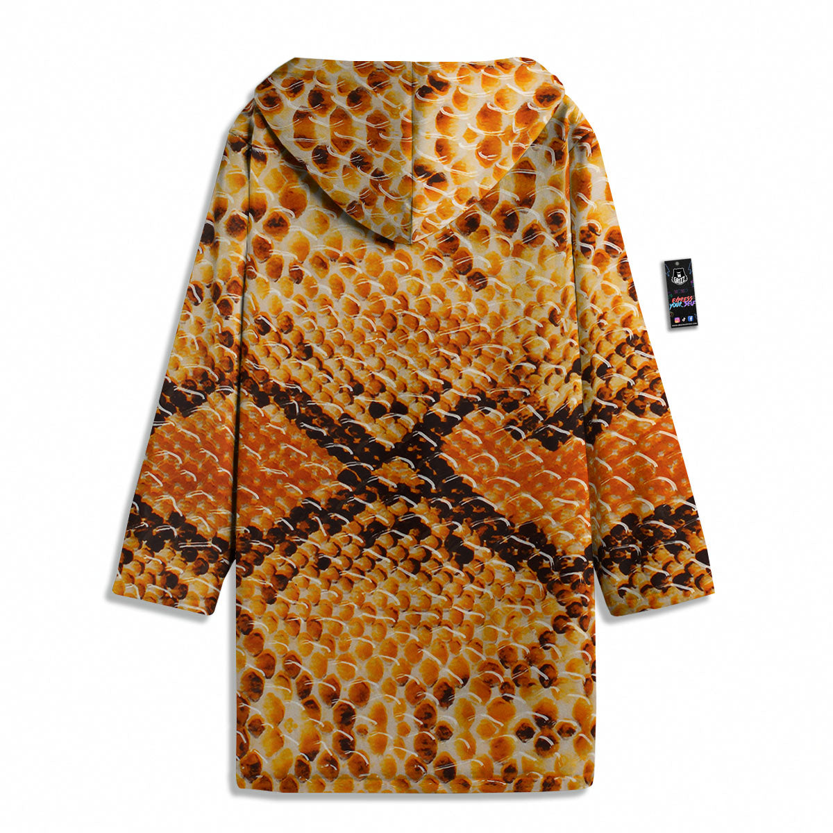 Snakeskin Yellow And Brown Print Men's Windbreaker Jacket-grizzshop