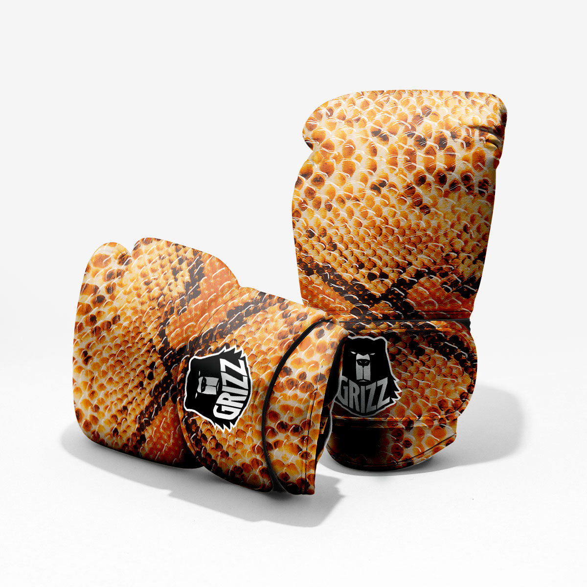 Snakeskin Yellow And Brown Print Pro Boxing Glove