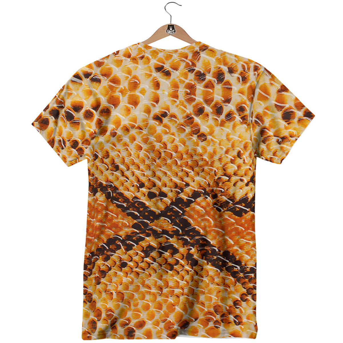 Snakeskin Yellow And Brown Print T-Shirt-grizzshop