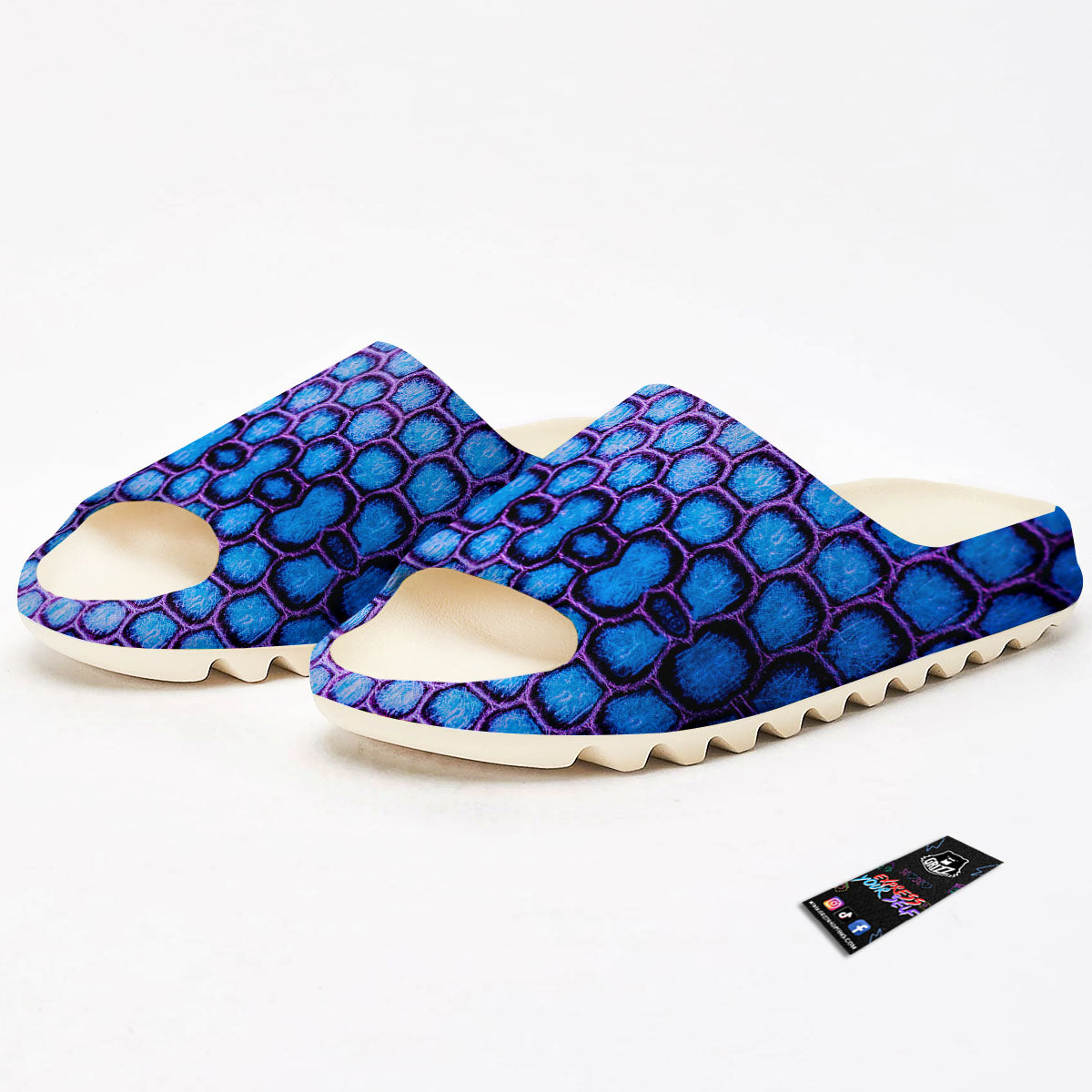 Snakeskin Blue And Purple Print Pattern Sandals-grizzshop