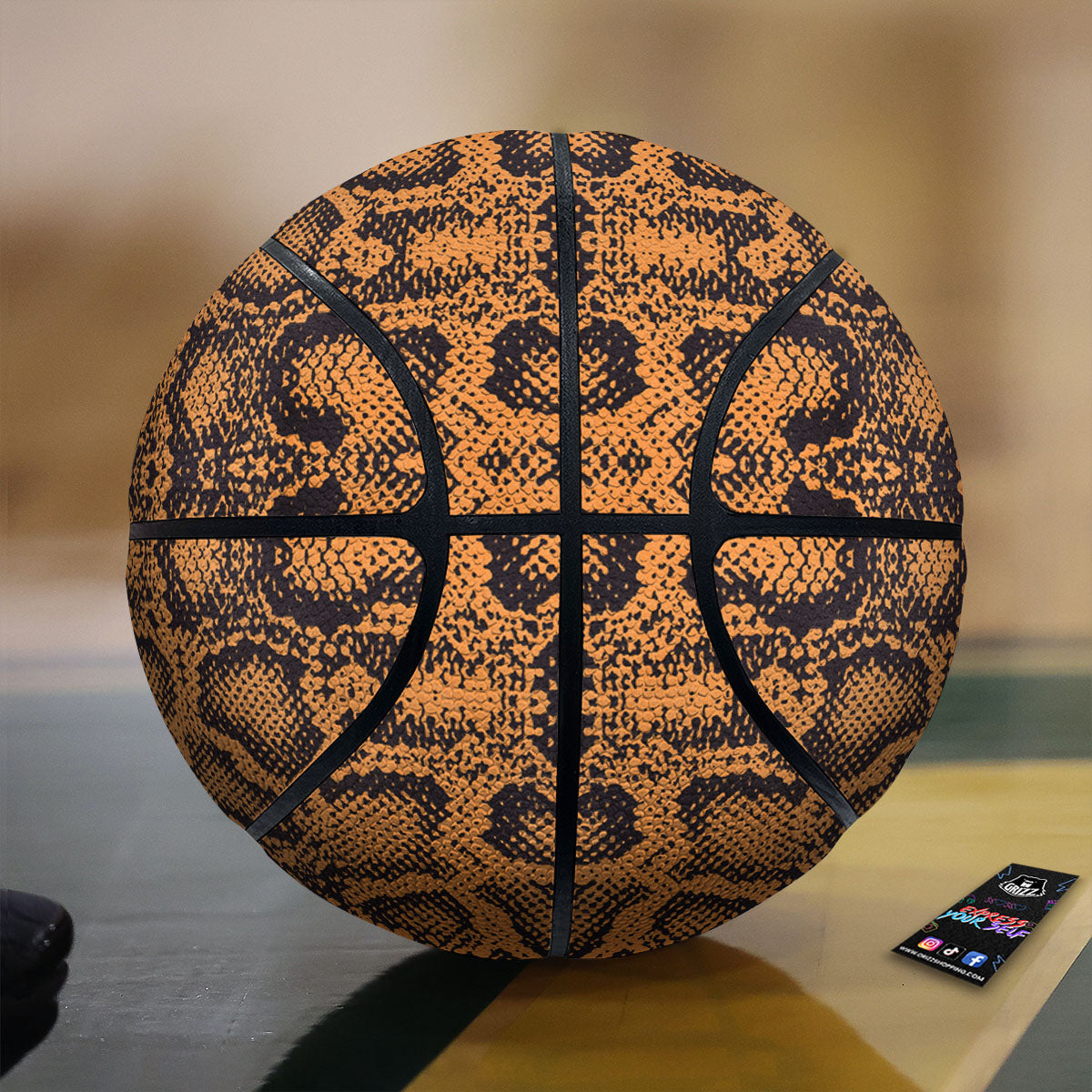 Snakeskin Orange Print Pattern Basketball