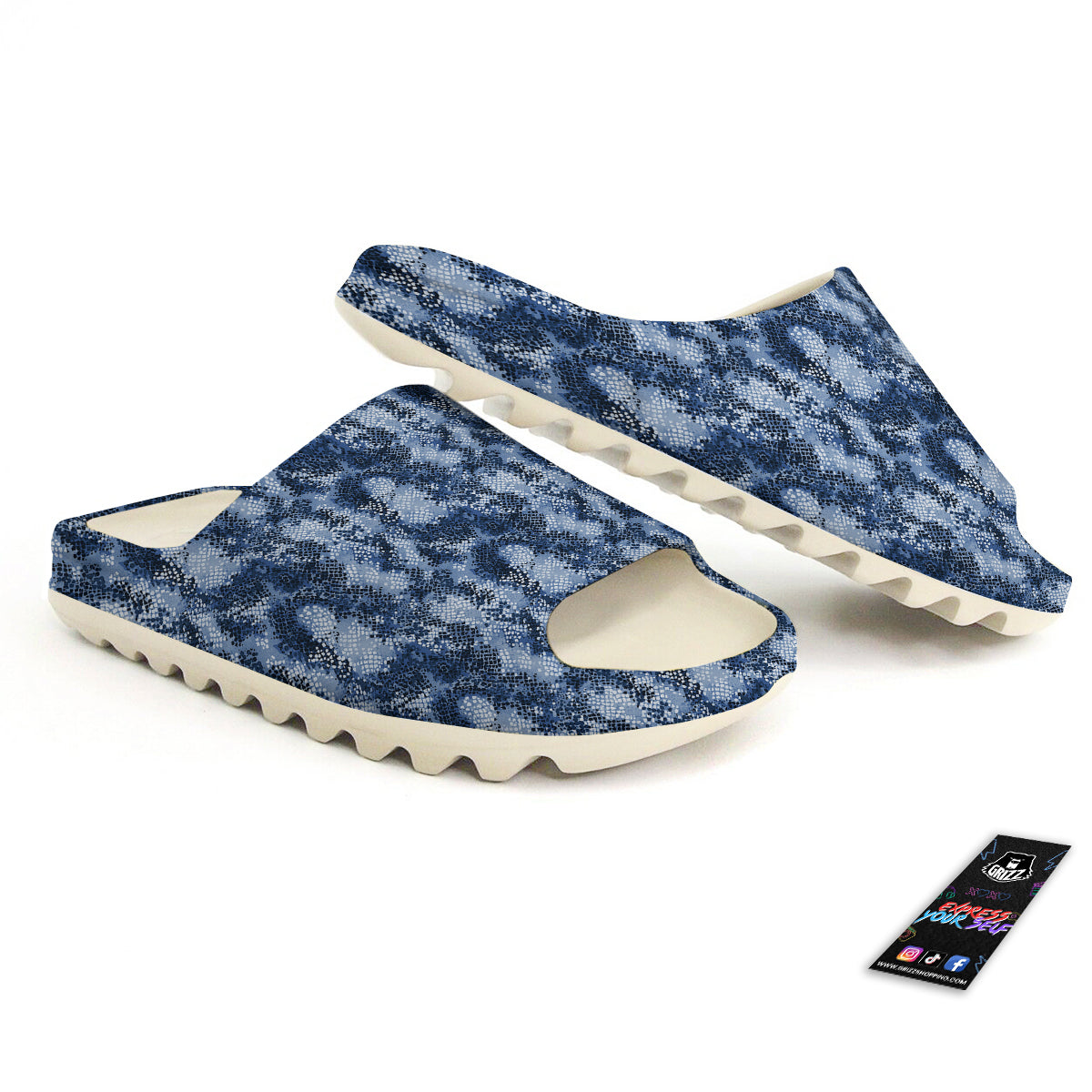 Snakeskin Watercolor Print Pattern Sandals-grizzshop