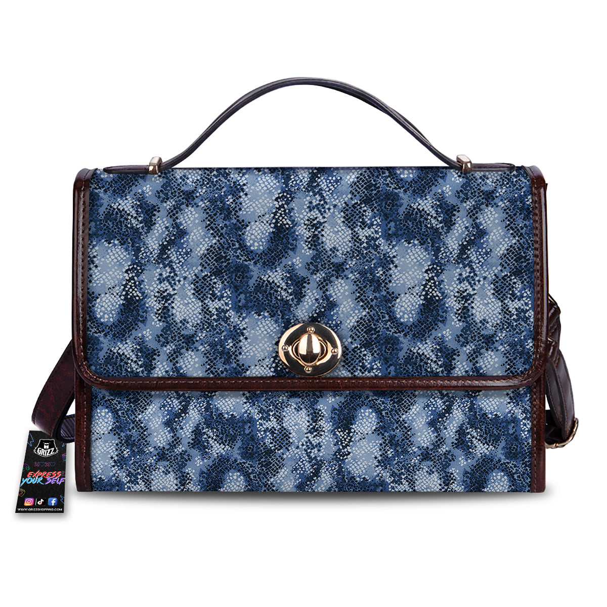 Snakeskin Watercolor Print Pattern Women's Satchel Bag