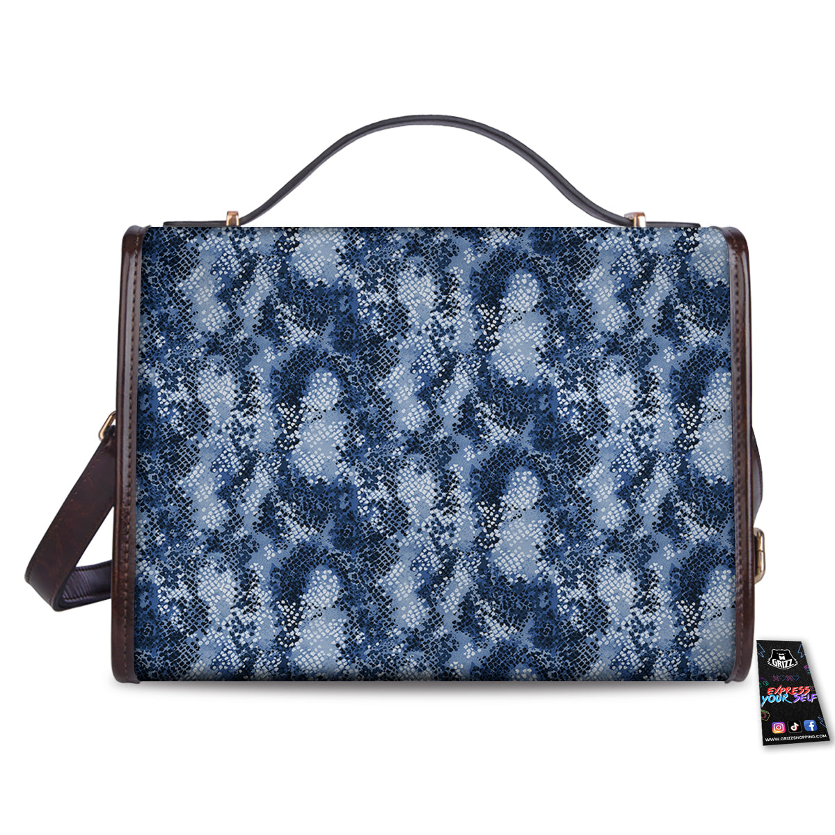 Snakeskin Watercolor Print Pattern Women's Satchel Bag