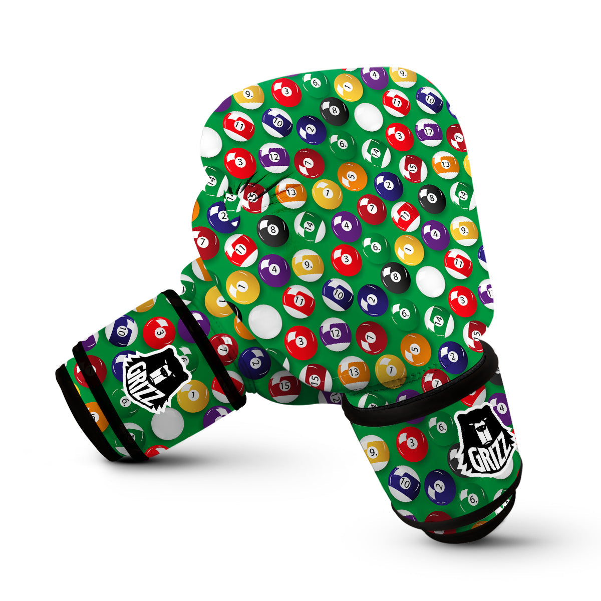 Snooker Ball Print Pattern Boxing Gloves-grizzshop