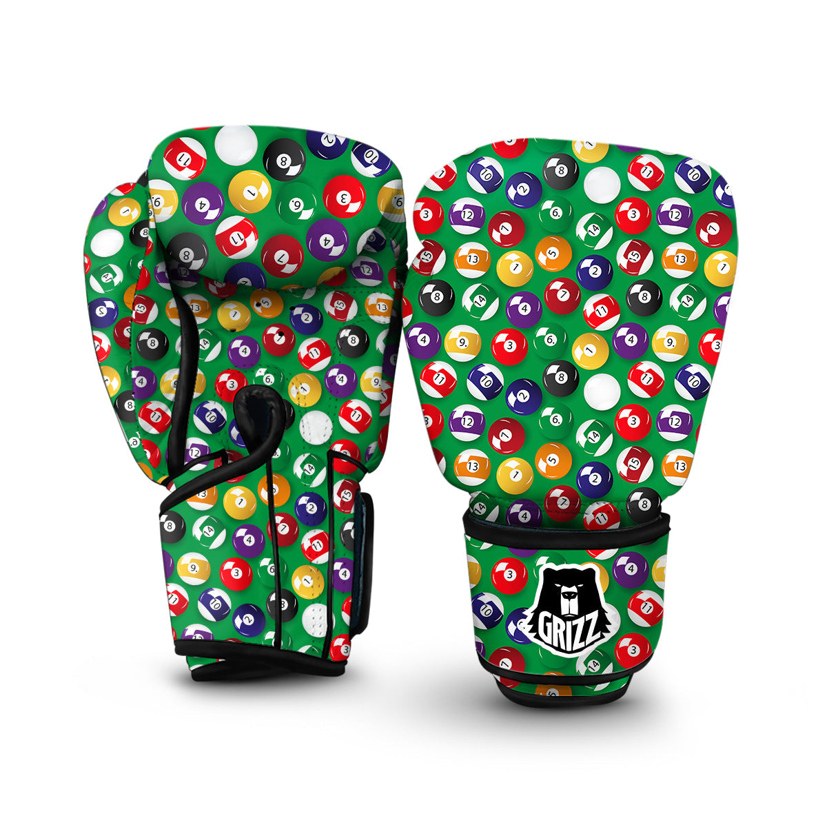 Snooker Ball Print Pattern Boxing Gloves-grizzshop