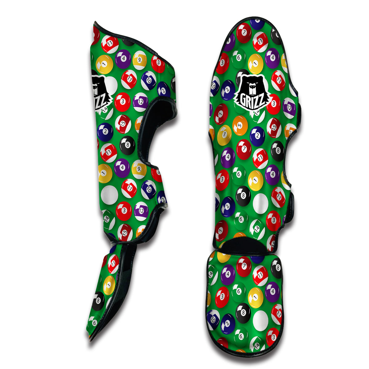 Snooker Ball Print Pattern Muay Thai Shin Guards-grizzshop