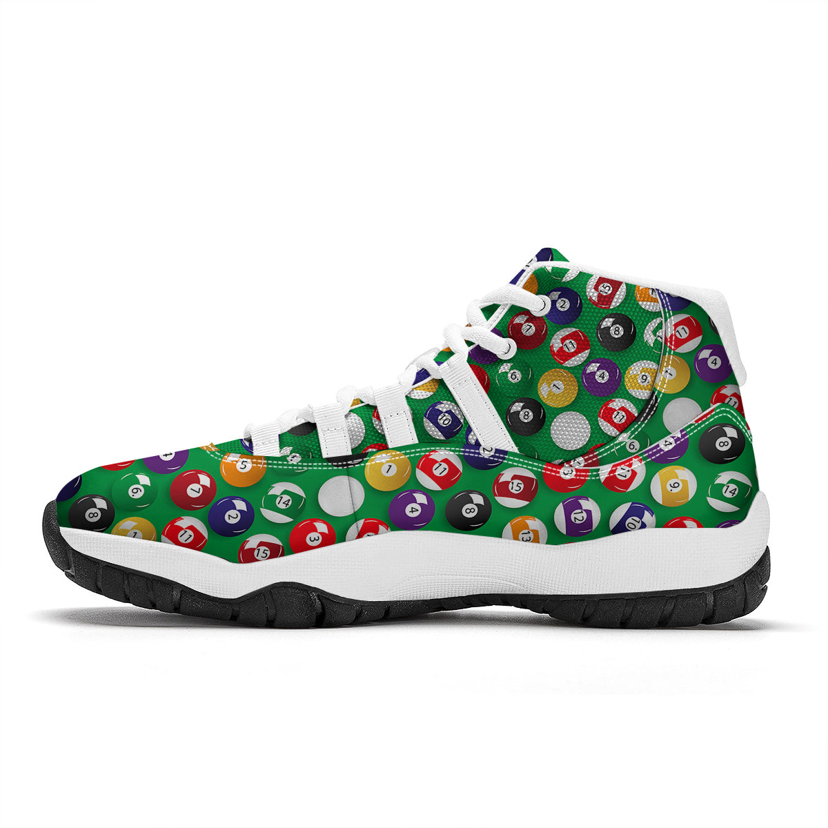 Snooker Ball Print Pattern White Bball Shoes-grizzshop