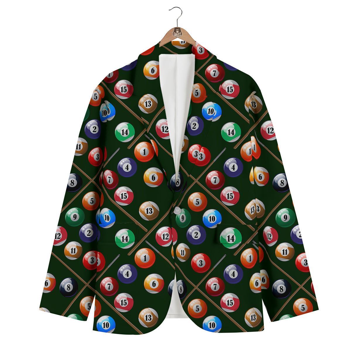Snooker Cue Print Pattern Men's Blazer-grizzshop
