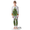 Snow And Christmas Tree Print Kid's Pajamas-grizzshop