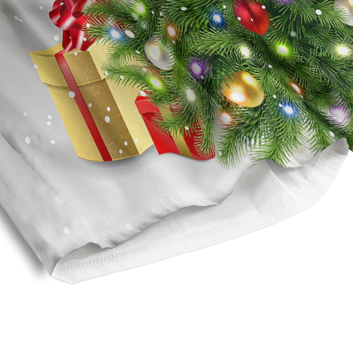 Snow And Christmas Tree Print Men's Athletic Shorts