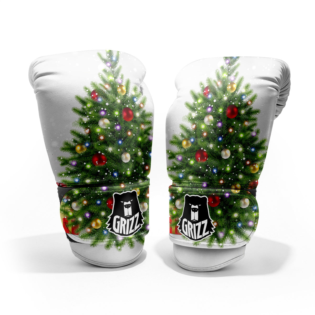 Snow And Christmas Tree Print Pro Boxing Glove