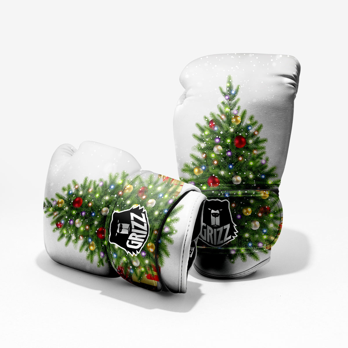 Snow And Christmas Tree Print Pro Boxing Glove
