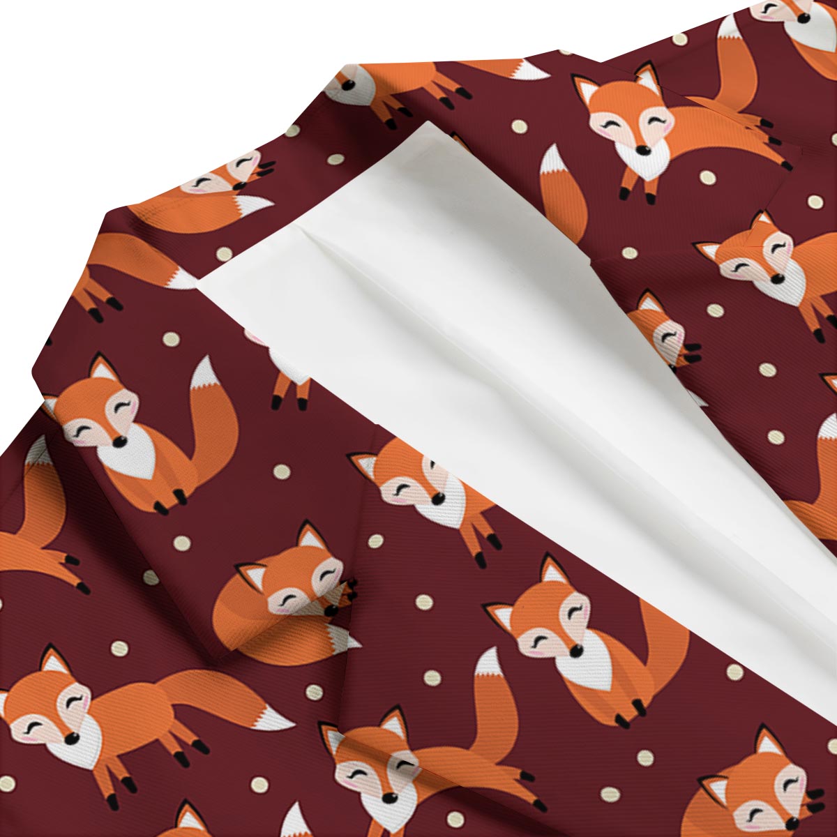 Snow Fox Pattern Print Men's Blazer-grizzshop