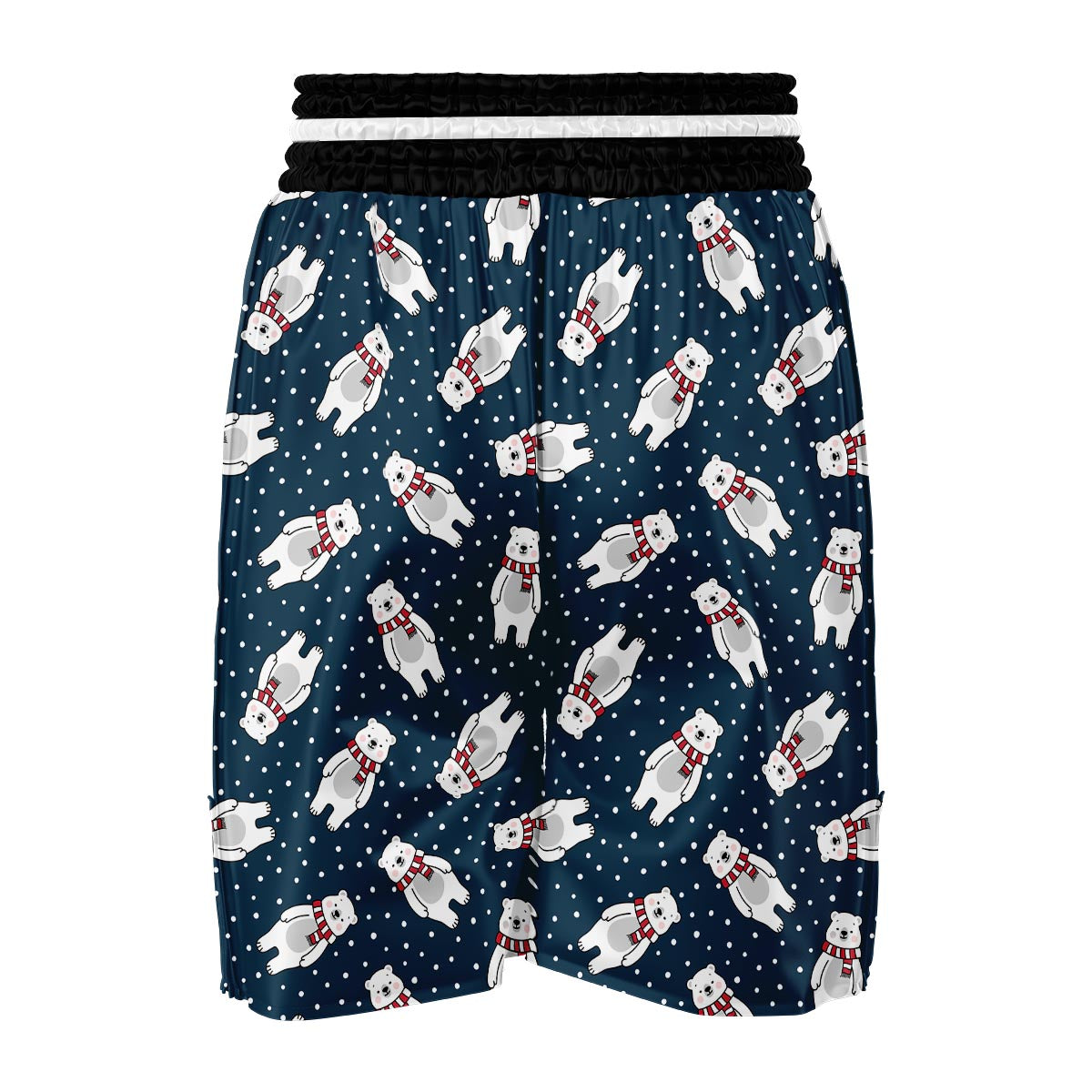 Snow Polar Bear Christmas Pattern Print Boxing Shorts-grizzshop