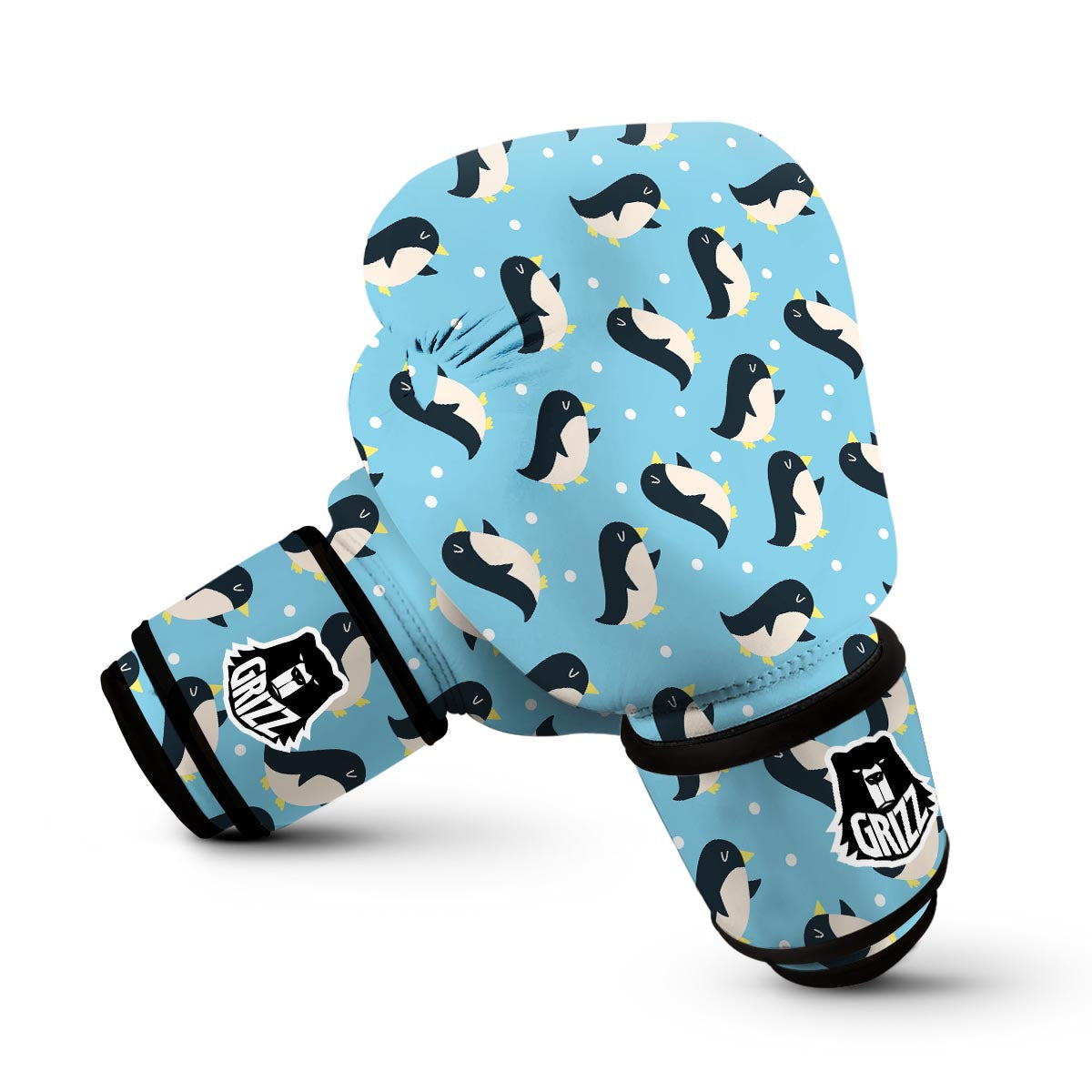 Snow Polka Dot Penguin Pattern Print Boxing Gloves-grizzshop