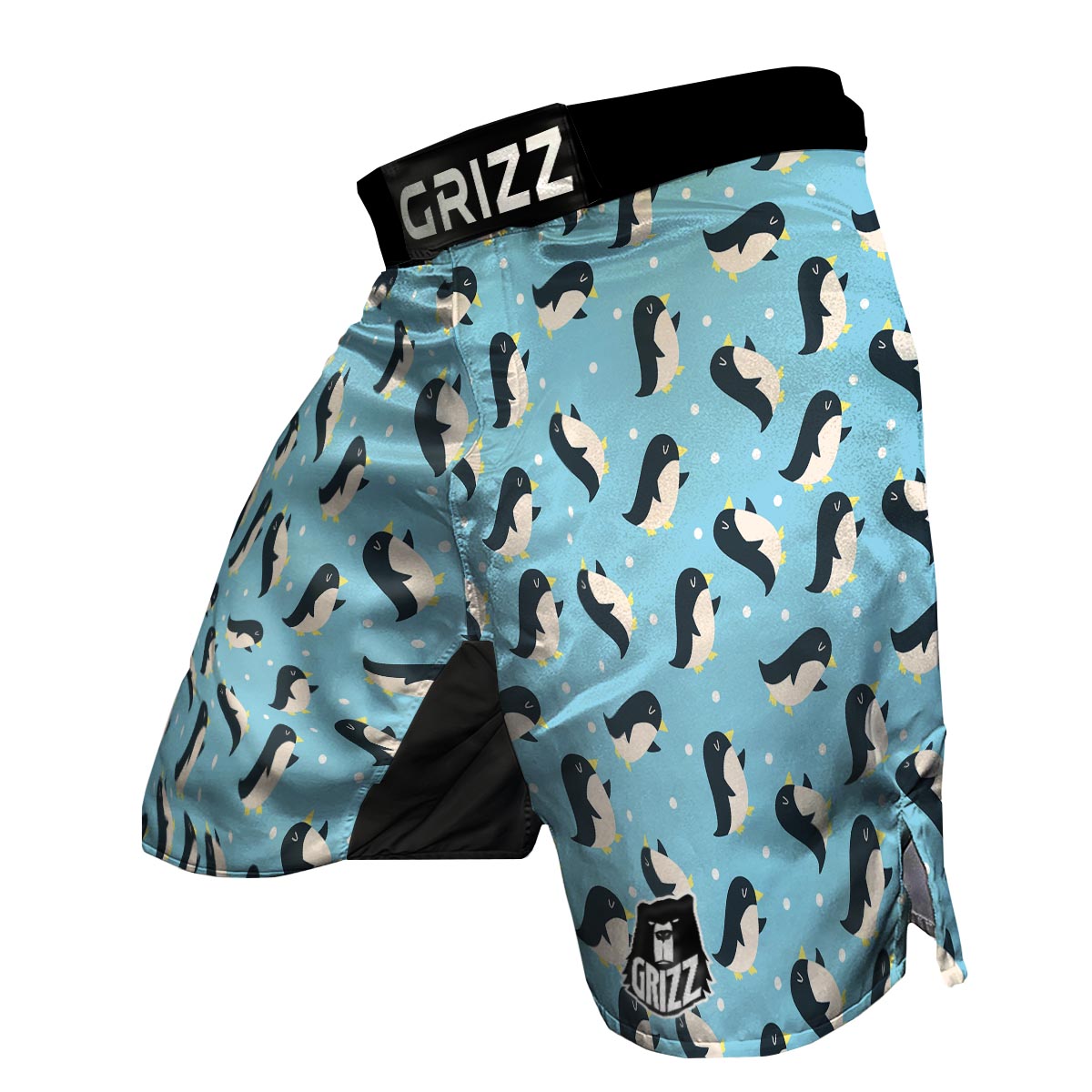 Snow Polka Dot Penguin Pattern Print MMA Shorts-grizzshop