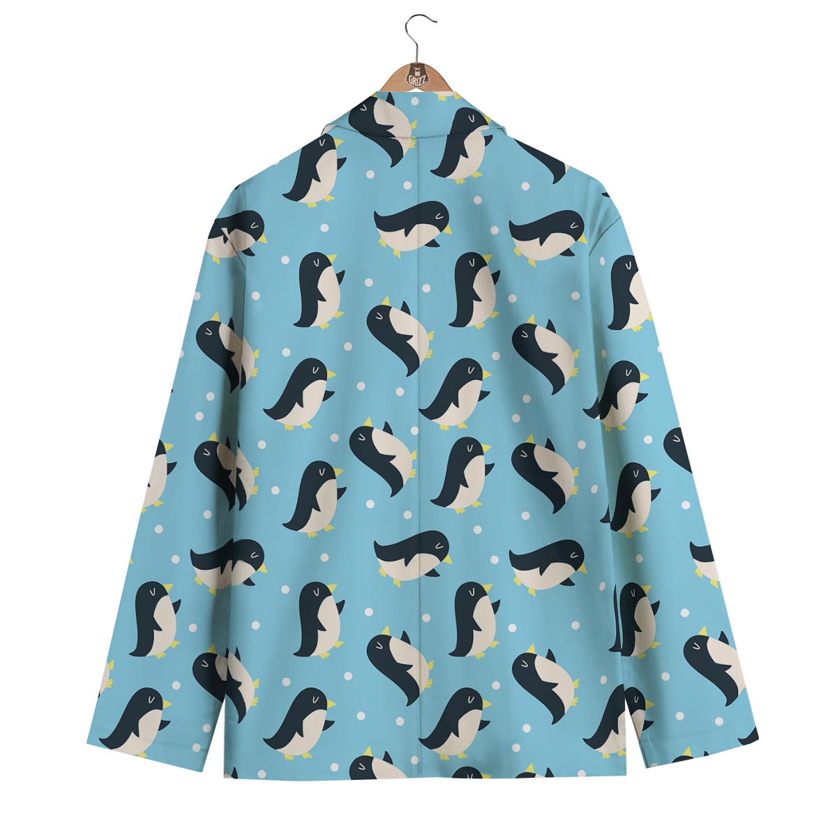 Snow Polka Dot Penguin Pattern Print Men's Blazer-grizzshop