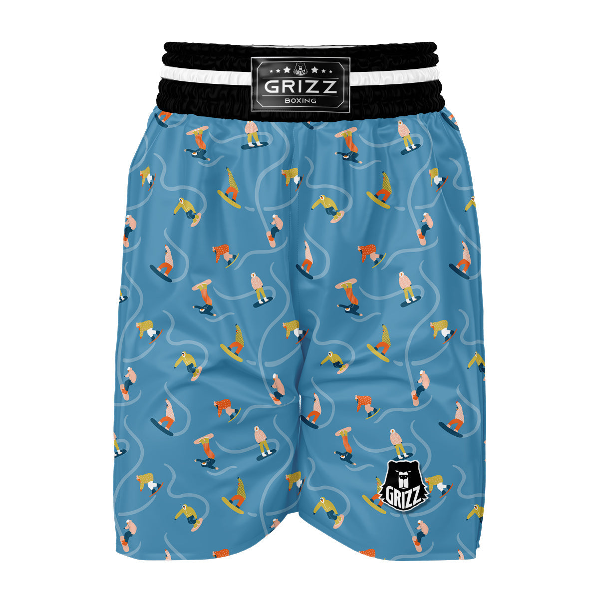 Snowboard Print Pattern Boxing Shorts-grizzshop