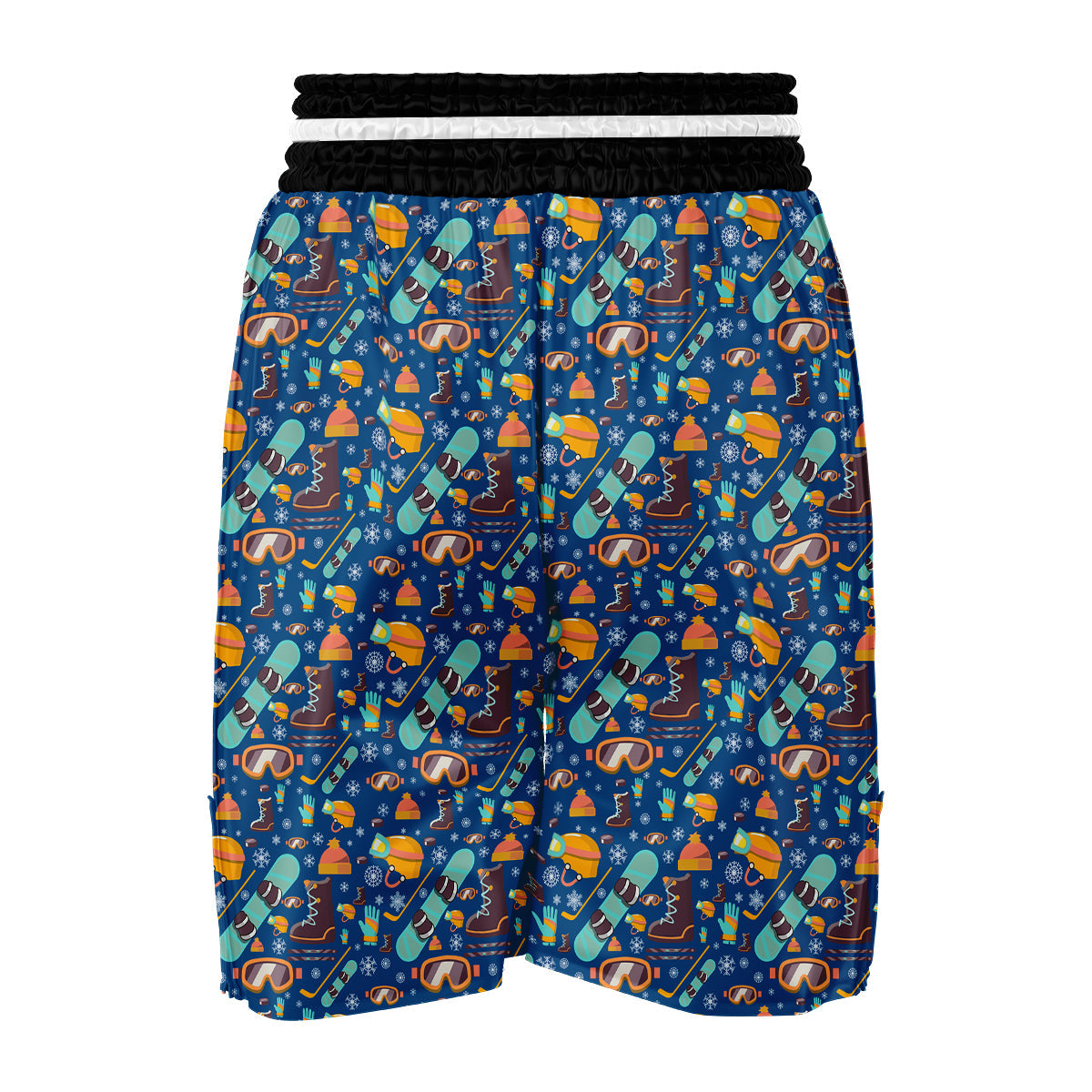 Snowboard Skiing And Equipment Print Pattern Boxing Shorts-grizzshop