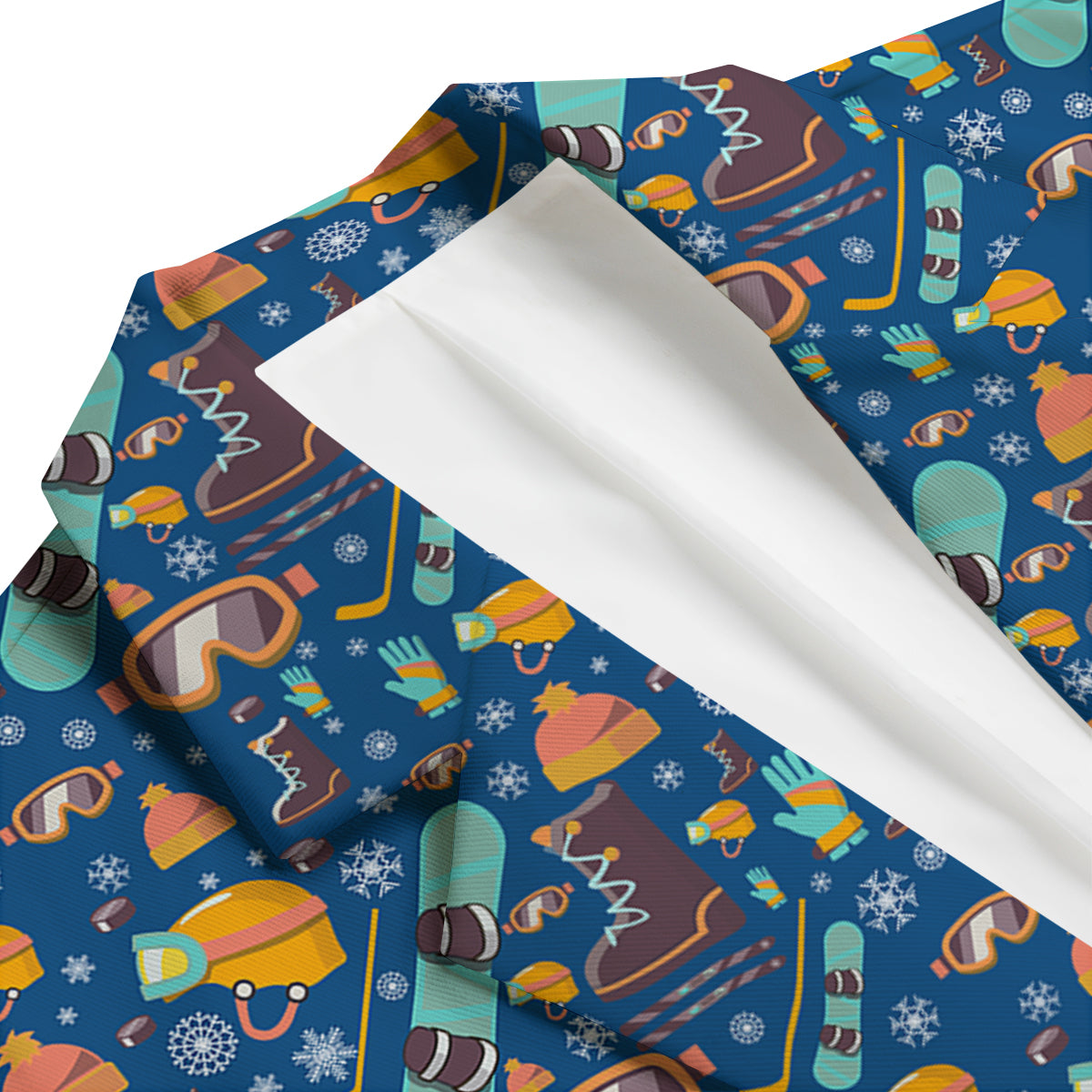 Snowboard Skiing And Equipment Print Pattern Men's Blazer-grizzshop