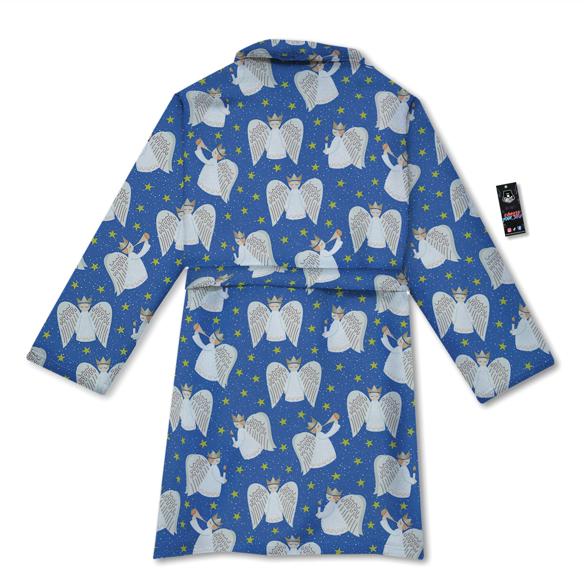 Snowflake And Angel Print Pattern Bathrobe-grizzshop
