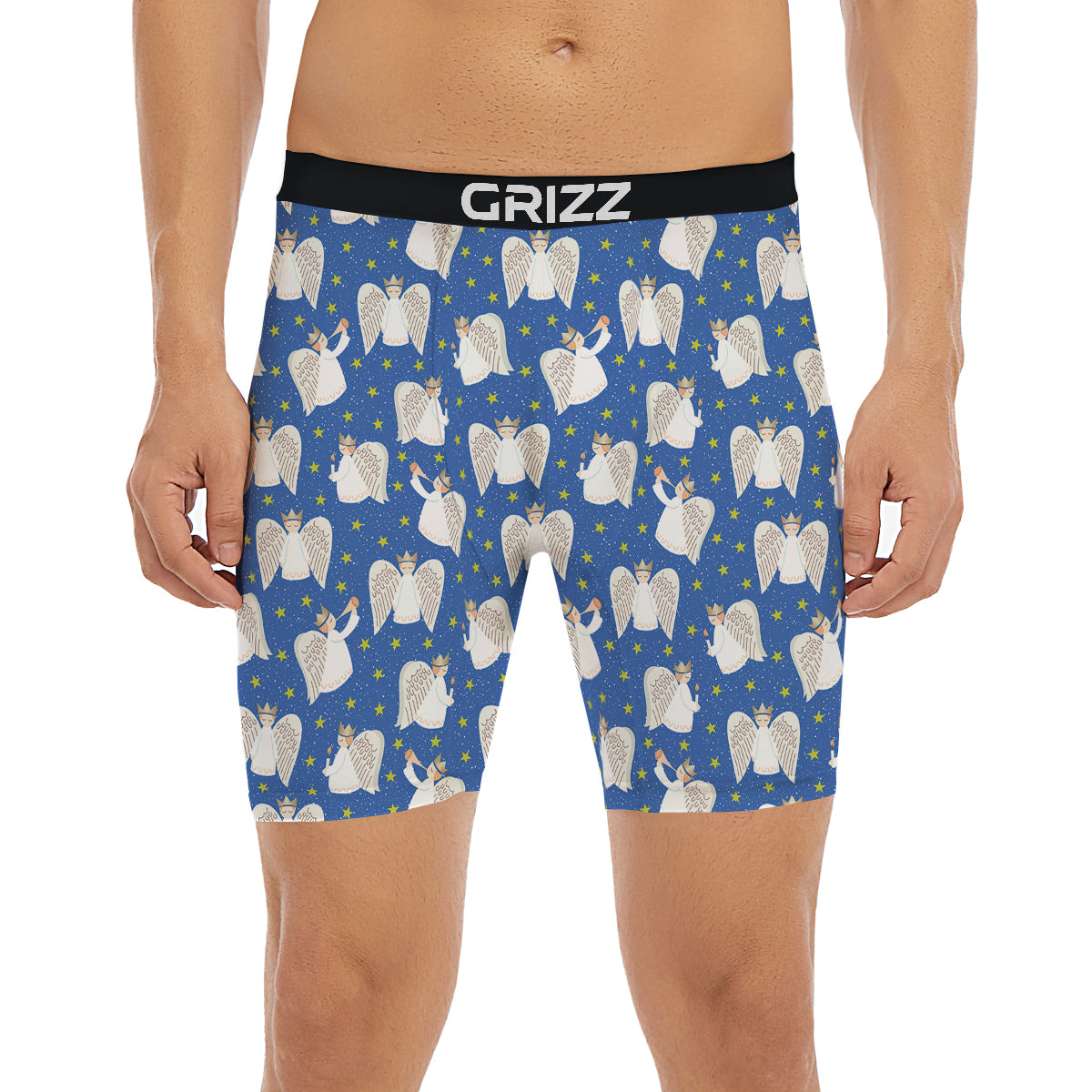 Snowflake And Angel Print Pattern Boxer Briefs-grizzshop