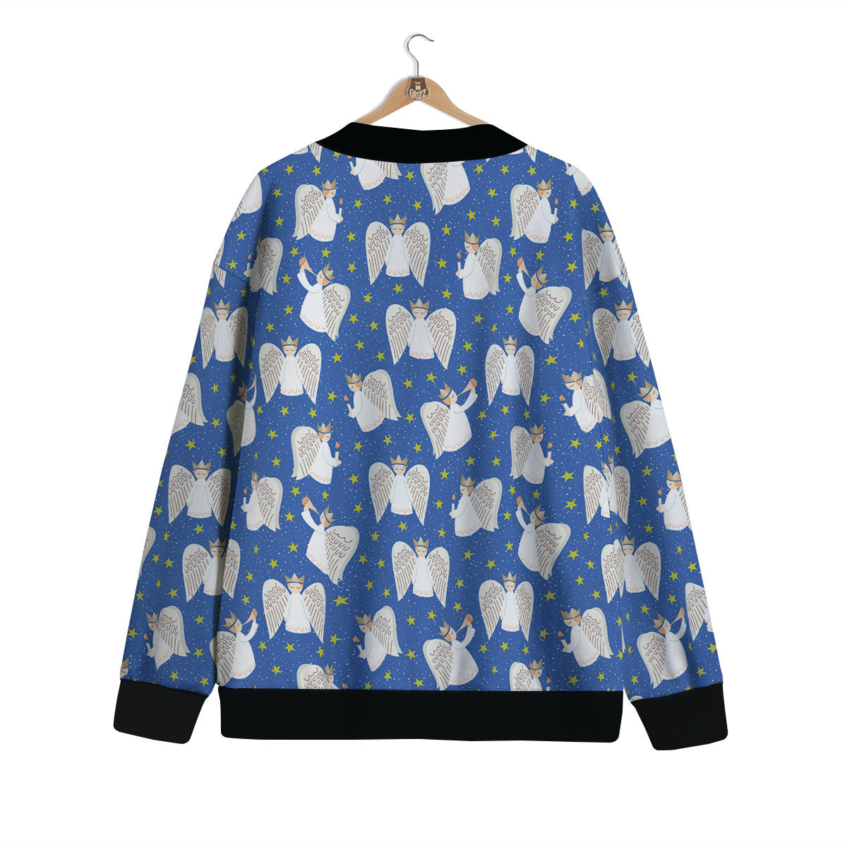 Snowflake And Angel Print Pattern Cardigan-grizzshop