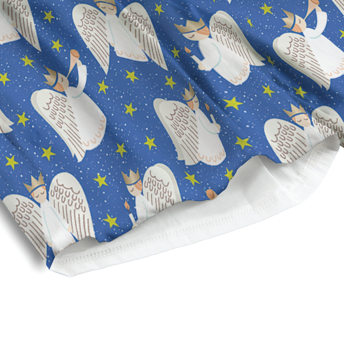 Snowflake And Angel Print Pattern Men's Athletic Shorts